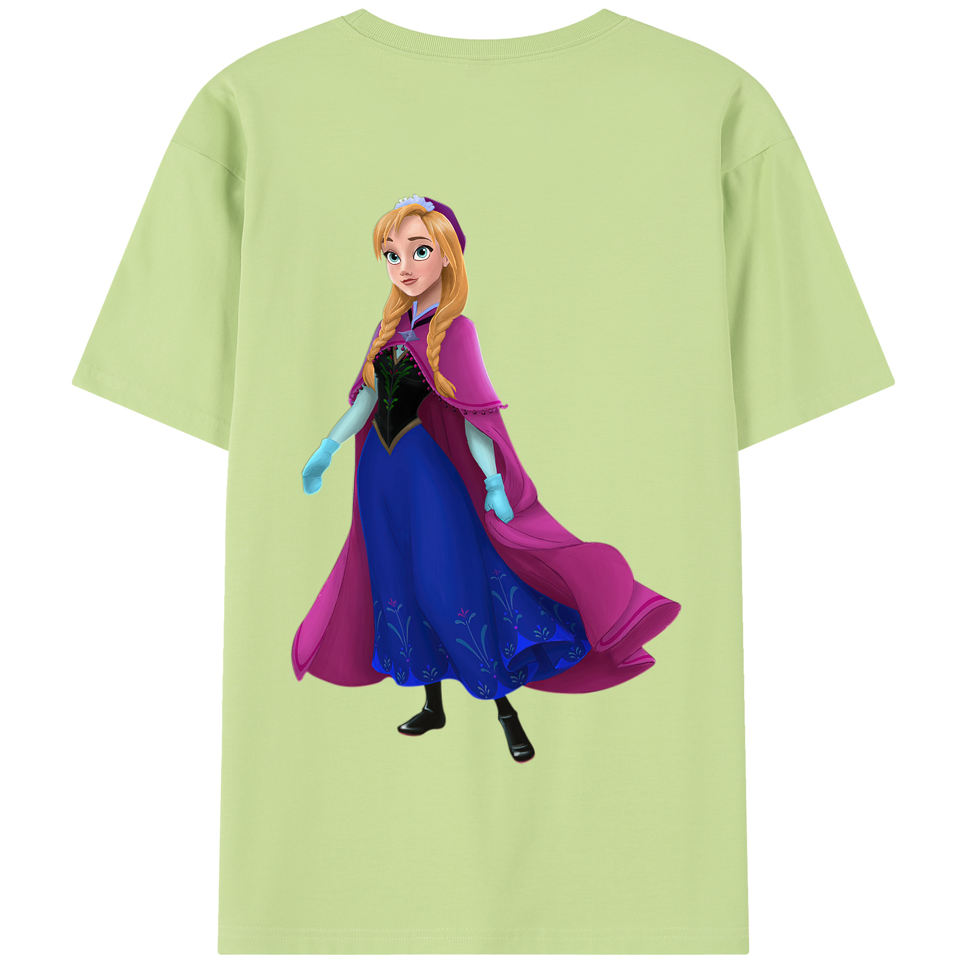 （画像用） アナと雪の女王 アンナ エルサ Frozen Anna Elsa 綿100％半袖Tシャツ（背面プリント）